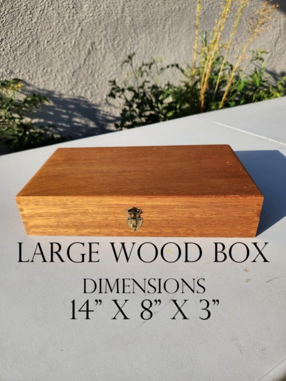 Vintage Hardwood Storage Box Keepsake Trinket Organizer 14"x8"x3" Mid-Century St